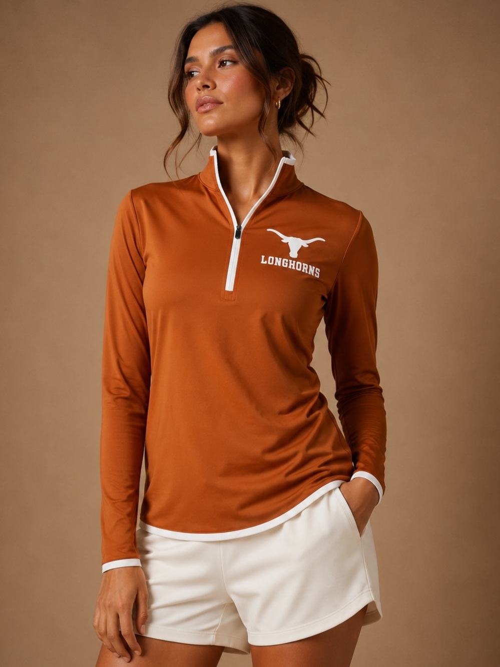 Texas Longhorns Fanatics Burnt Orange Quarter Zip Pullover Women's S